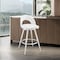 Armen Living Lottech Swivel Bar Stool in Brushed Stainless Steel with White Faux Leather 840254335424 - alternate 8